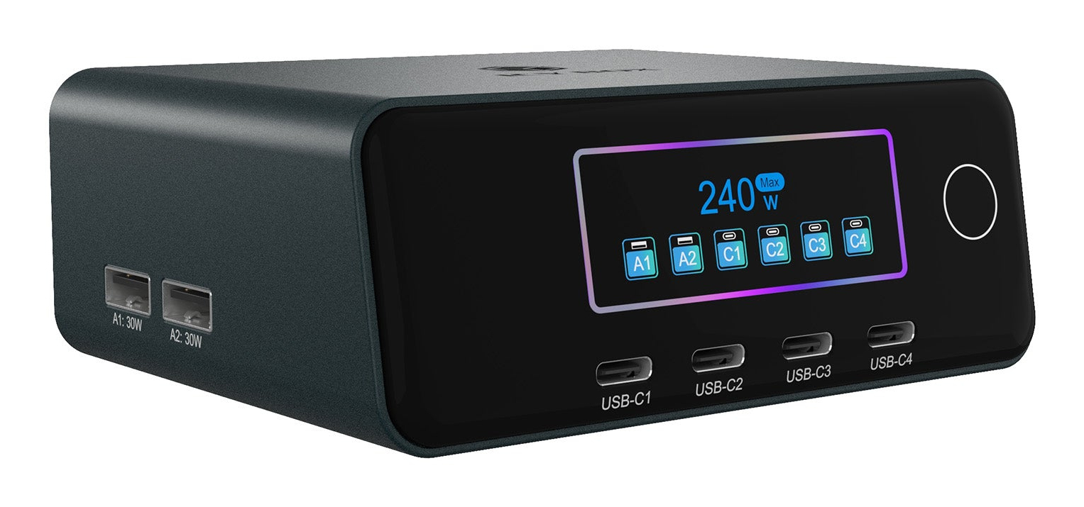 ICY BOX IB-PS2401 Universel Sort Vekselstrøm Hurtig opladning Indendørs