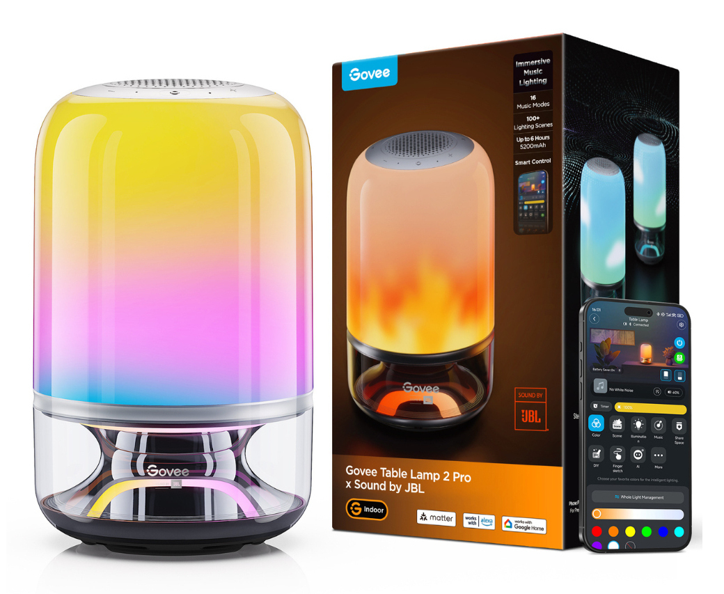 Govee Table Lamp 2 Pro x Sound by JBL Intelligent bordlampe Wi-Fi/Bluetooth