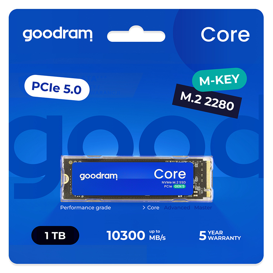 Goodram SSDR-GRC01-1K0-80 intern solid state drev 1 TB M.2 PCI Express 5.0 NVMe 3D NAND