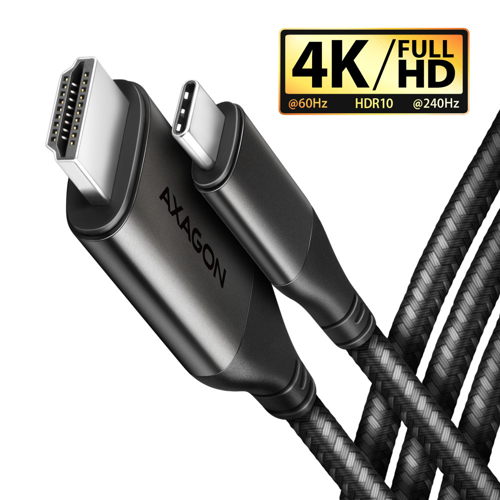 Axagon RVC-HI2MC videokabel adapter 1,8 m USB Type-C HDMI Sort