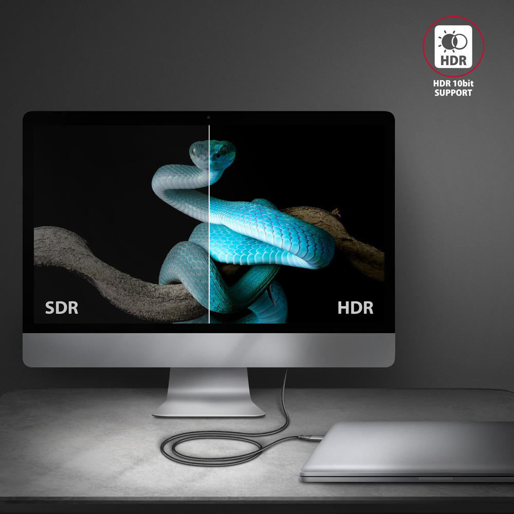 Axagon RVC-HI2MC videokabel adapter 1,8 m USB Type-C HDMI Sort