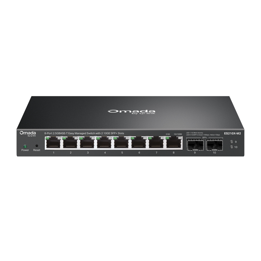 TP-Link ES210X-M2 netværksswitch Administreret 2.5G Ethernet (100/1000/2500) Bord-/vægmontering Sort