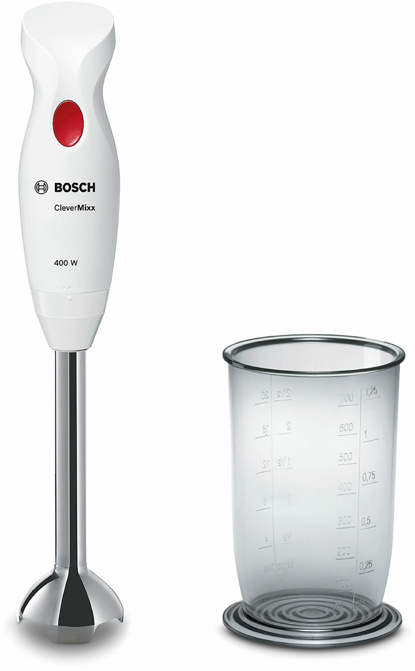 Bosch MSM24100 blender Nedsænkning blender 400 W Rustfrit stål, Hvid