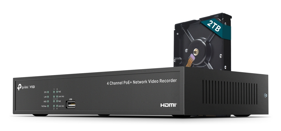 TP-Link VIGI NVR1004H-4P-2TB Sort