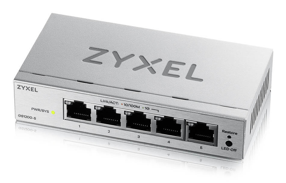 Zyxel GS1200-5V3 Administreret L2 Gigabit Ethernet (10/100/1000) Desktop Grå