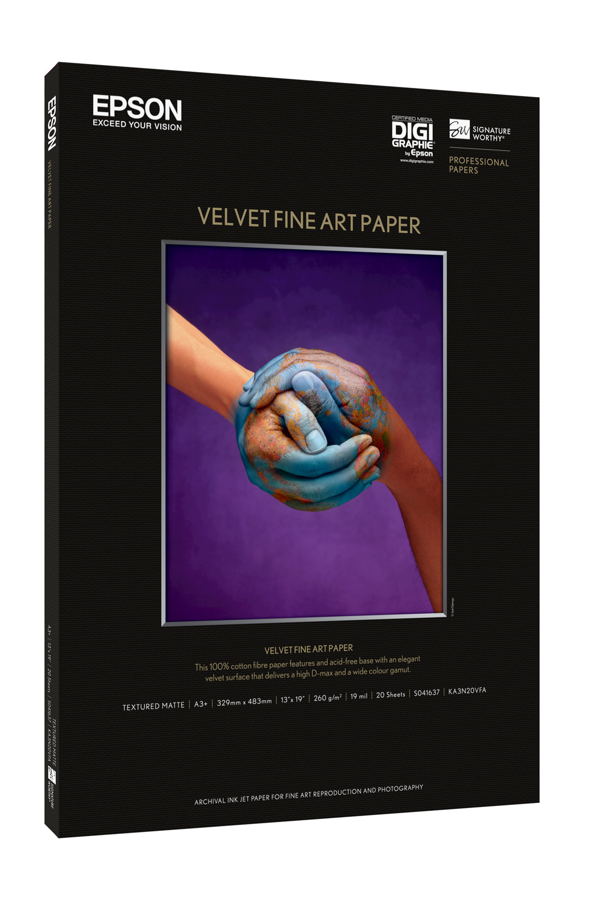 Epson Velvet Fine Art Paper printpapir A3+ (330x483 mm) 20 ark