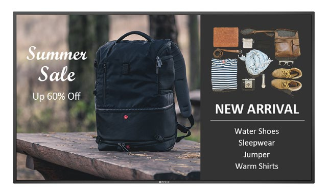 AG Neovo QM-6502 Digital fladpaneldisplay 163,8 cm (64.5") LCD 400 cd/m² 4K Ultra HD Sort