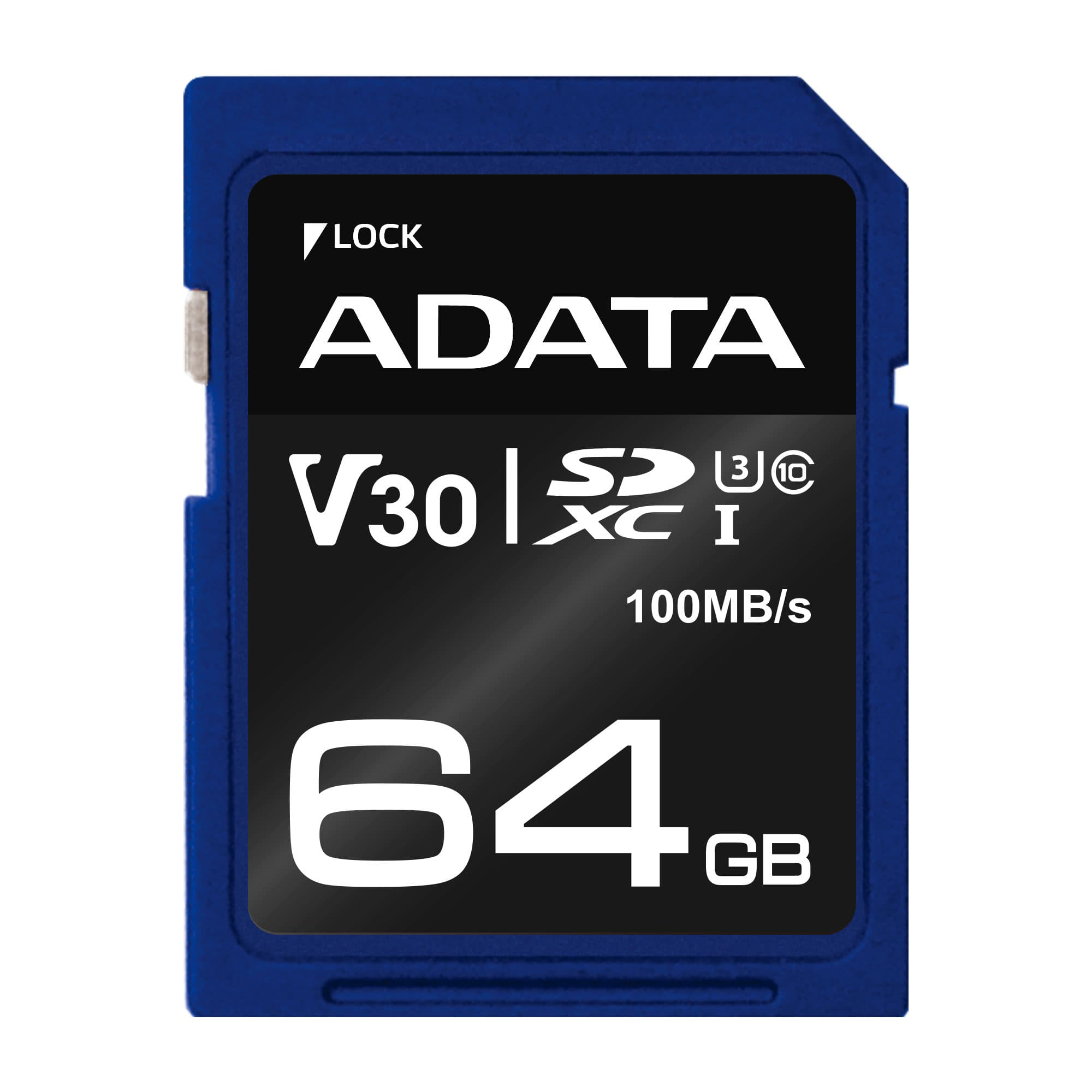 ADATA ASDX64GUI3V30S-R hukommelseskort 64 GB SDXC UHS-I Klasse 10