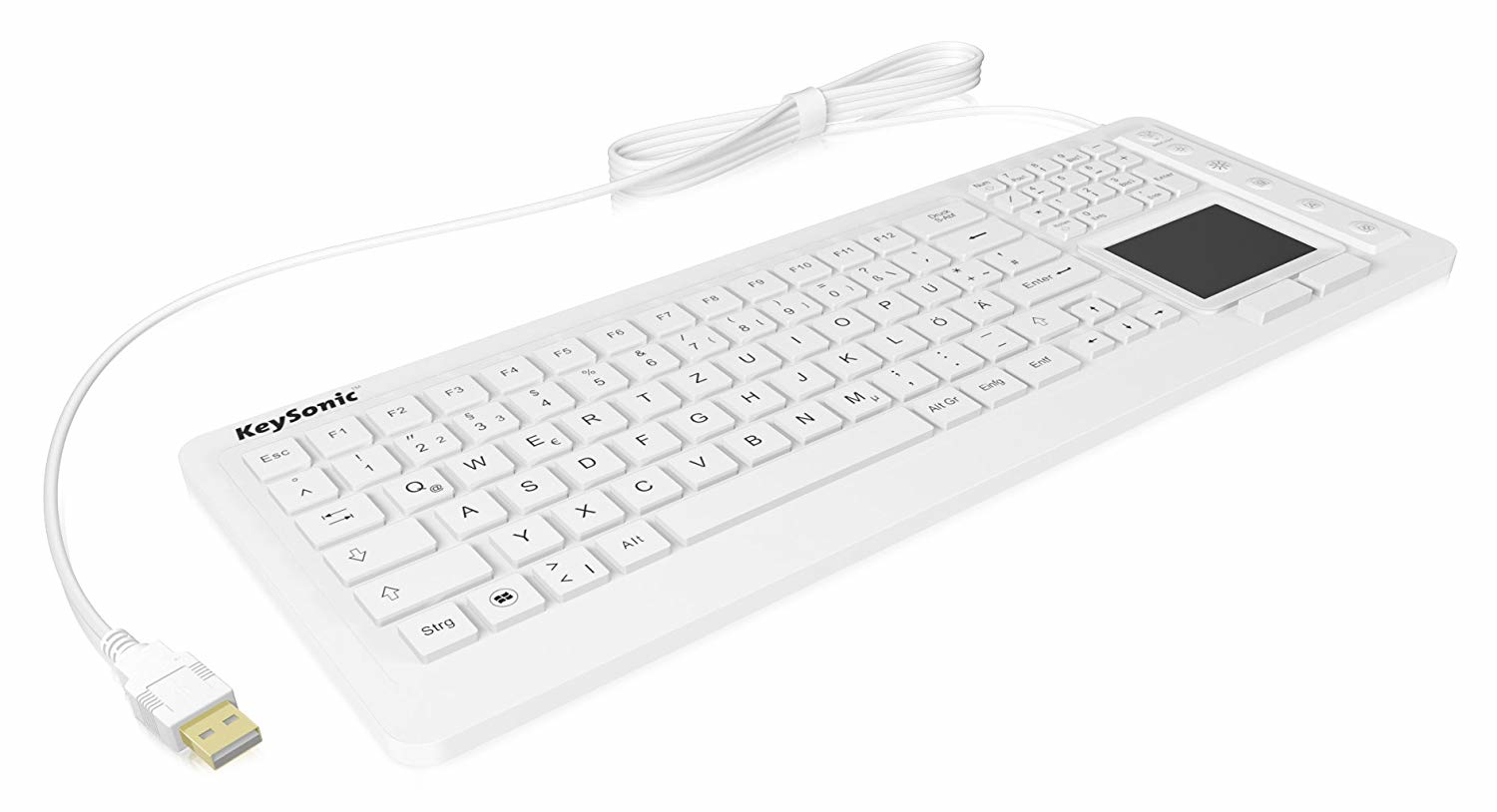 KeySonic KSK-6231 INEL (DE) white tastatur Industriel USB QWERTZ Tysk Hvid