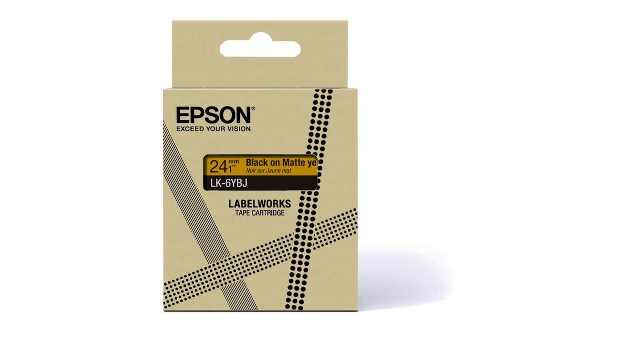 Epson C53S672076 etiketbånd Sort på gul