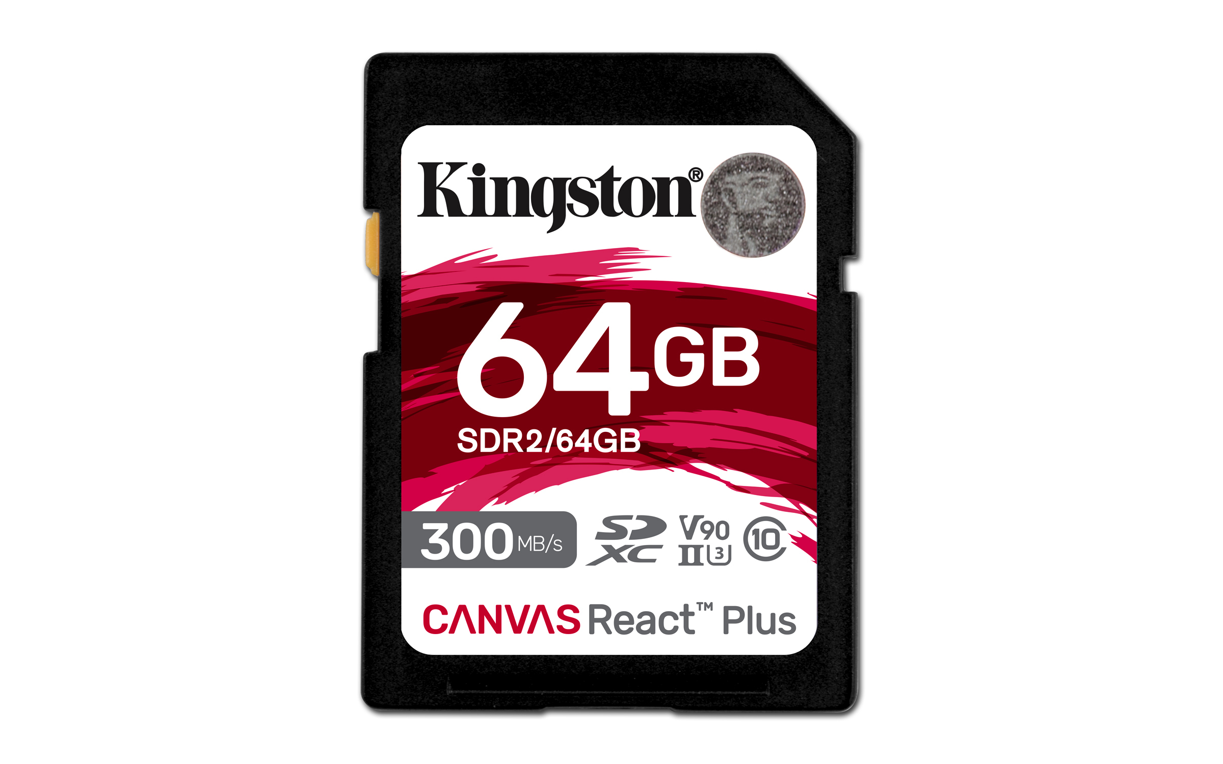 Kingston Technology 64 GB Canvas React Plus SDXC UHS-II 300R/260W U3 V90 i fuld HD/4K/8K
