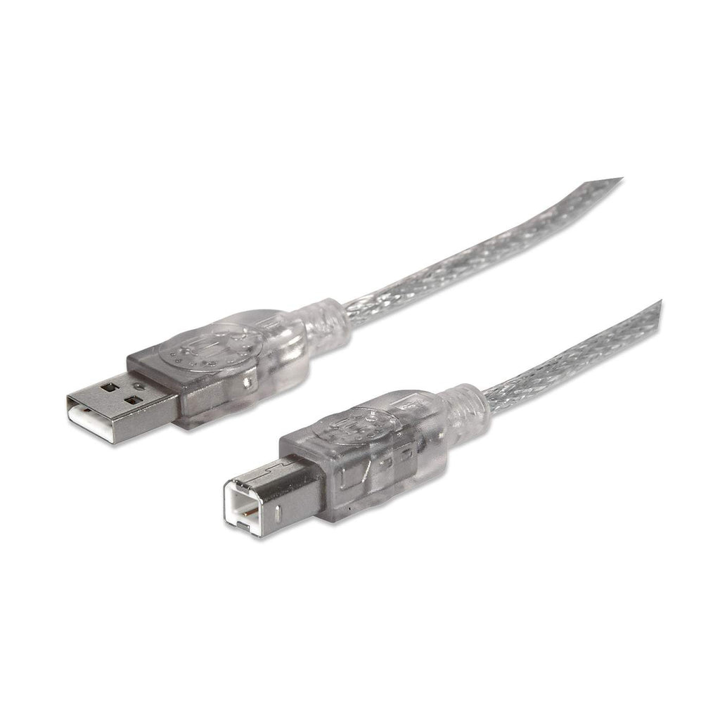 Manhattan 333405 USB-kabel USB 2.0 1,8 m USB A USB B Sølv