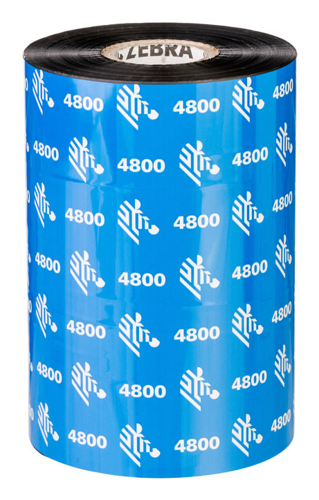 Zebra 4800 Resin varmebånd 450 m Sort