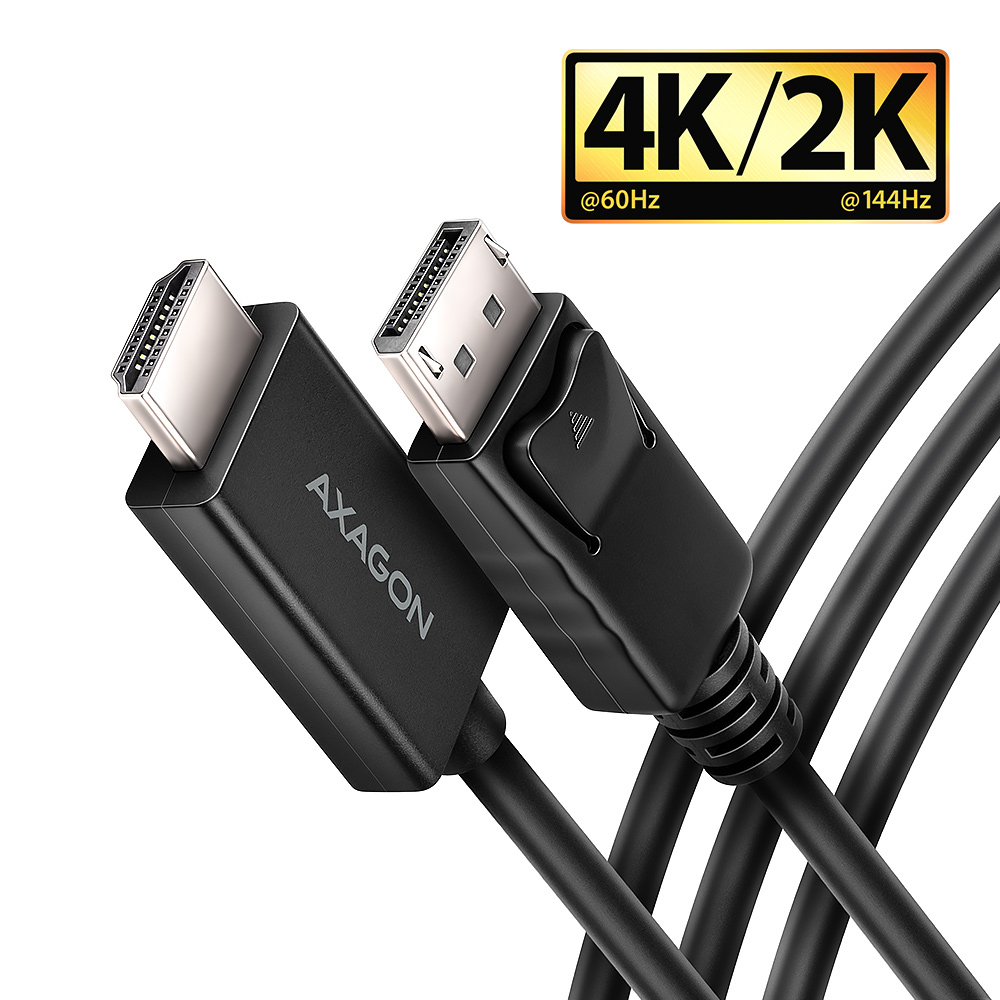 Axagon RVD-HI20C2 videokabel adapter 1,8 m DisplayPort HDMI Sort