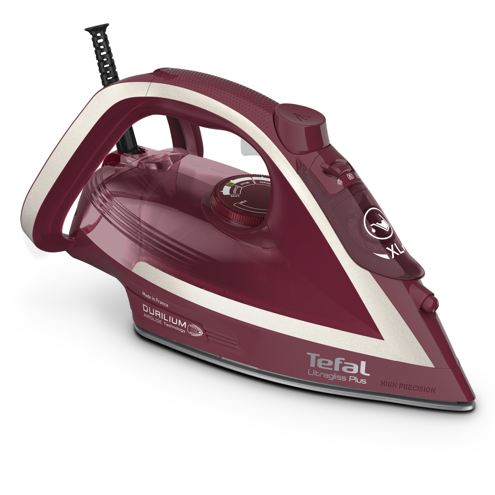 Tefal Ultimate Pure FV6820 Dampstrygejern 2800 W Rød, Sølv