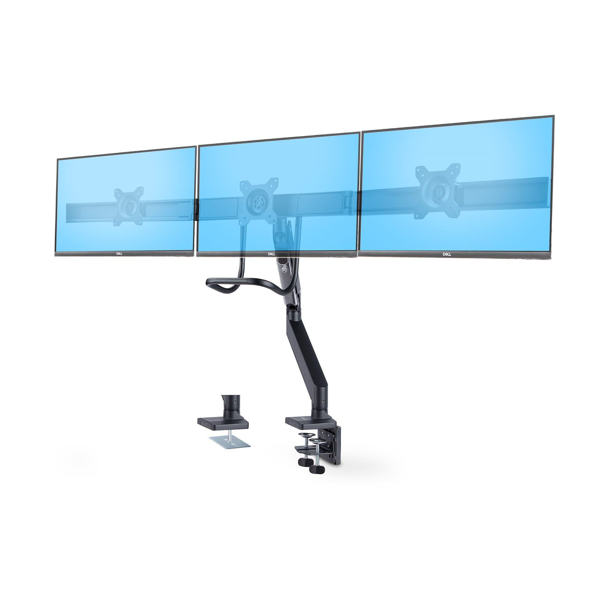 StarTech.com 3M1A3SG-MONITOR-ARM skærmbeslag og -stativer 68,6 cm (27") Skrivebord Sort, Sølv