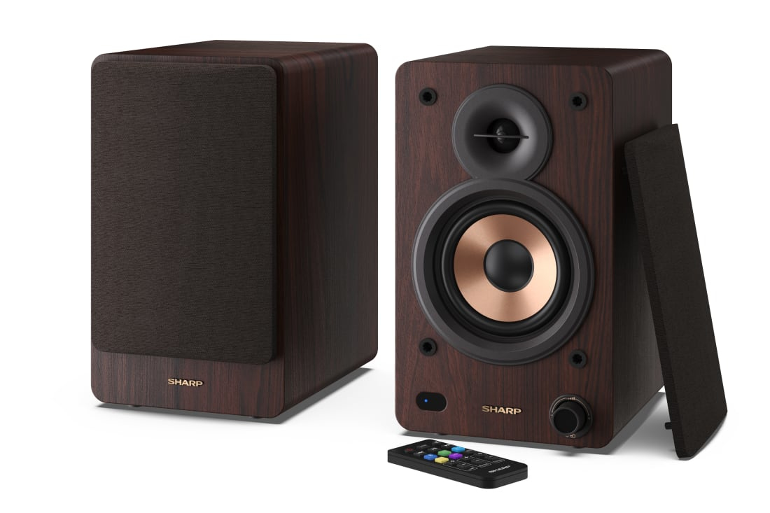 Sharp BOOKSHELF SPEAKERS 2-vejs Brun Kabel & trådløs 60 W