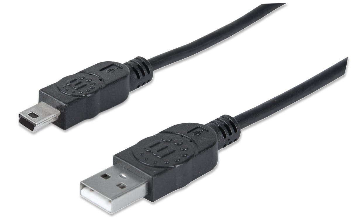 Manhattan 333375 USB-kabel USB 2.0 1,8 m USB A Mini-USB B Sort