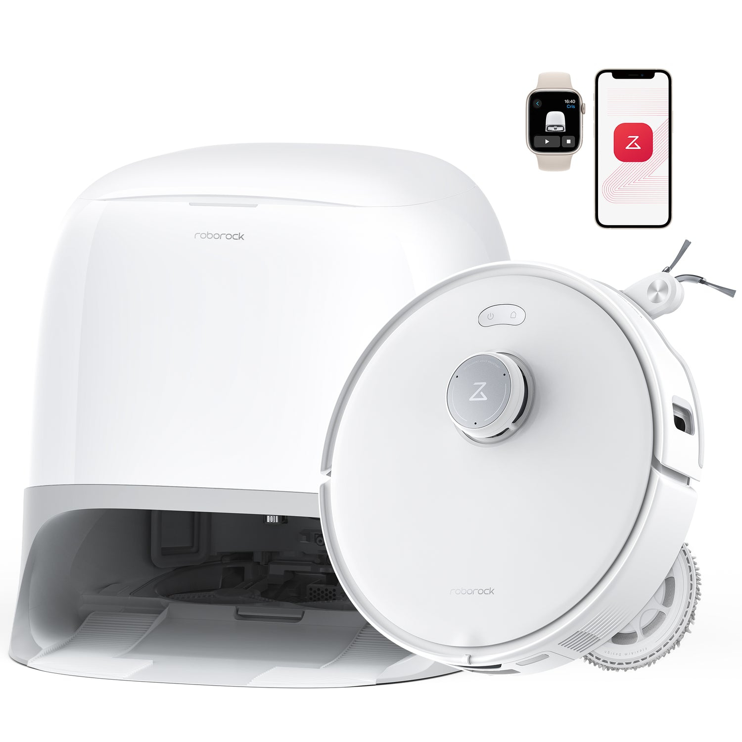 Roborock Qrevo Curv 5A1 0,325 L Sort, Hvid