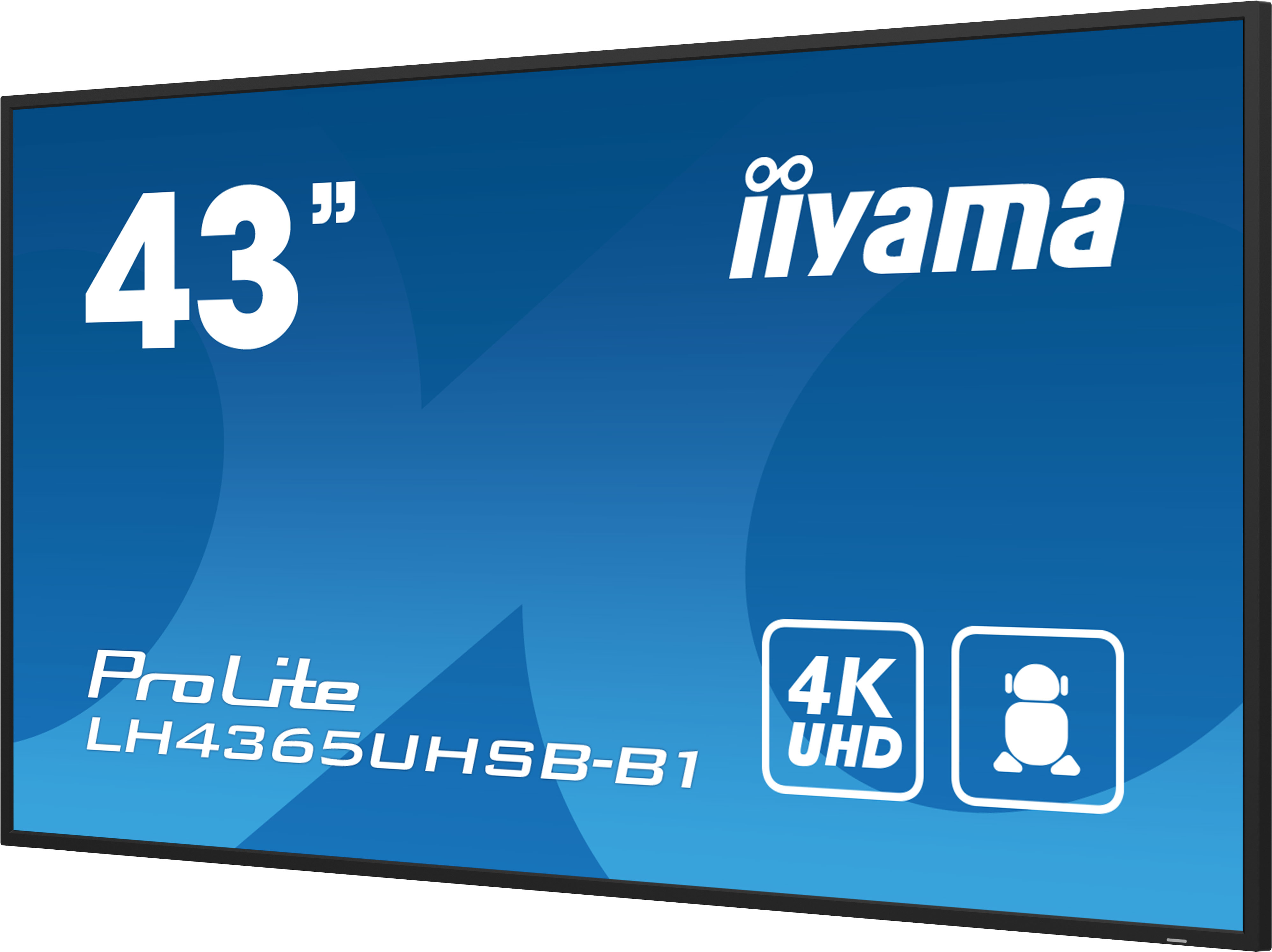 iiyama LH4365UHSB-B1 skilte display Kiosk design 108 cm (42.5") LED Wi-Fi 800 cd/m² 4K Ultra HD Sort Indbygget processer Android 11 24/7
