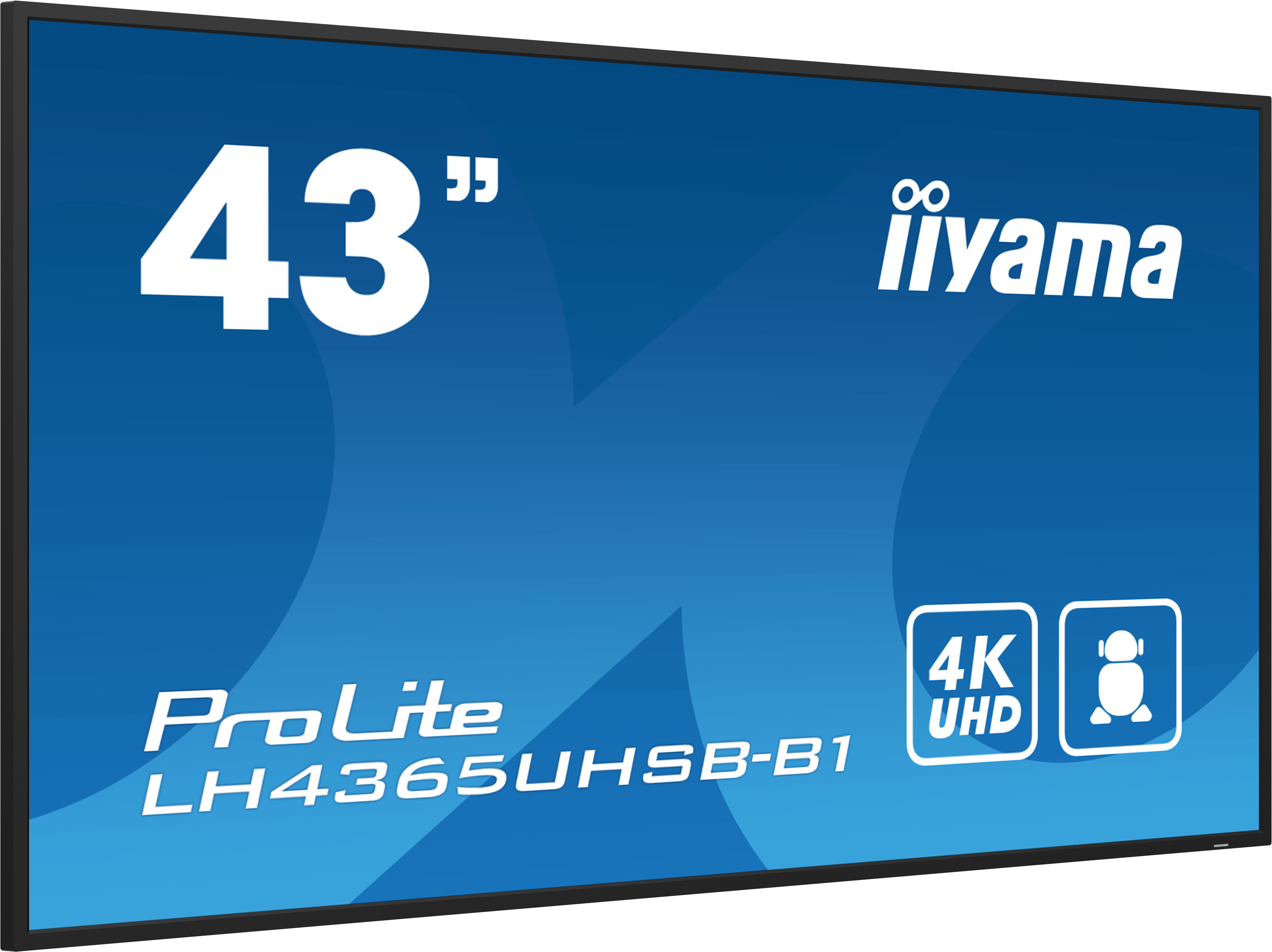 iiyama LH4365UHSB-B1 skilte display Kiosk design 108 cm (42.5") LED Wi-Fi 800 cd/m² 4K Ultra HD Sort Indbygget processer Android 11 24/7