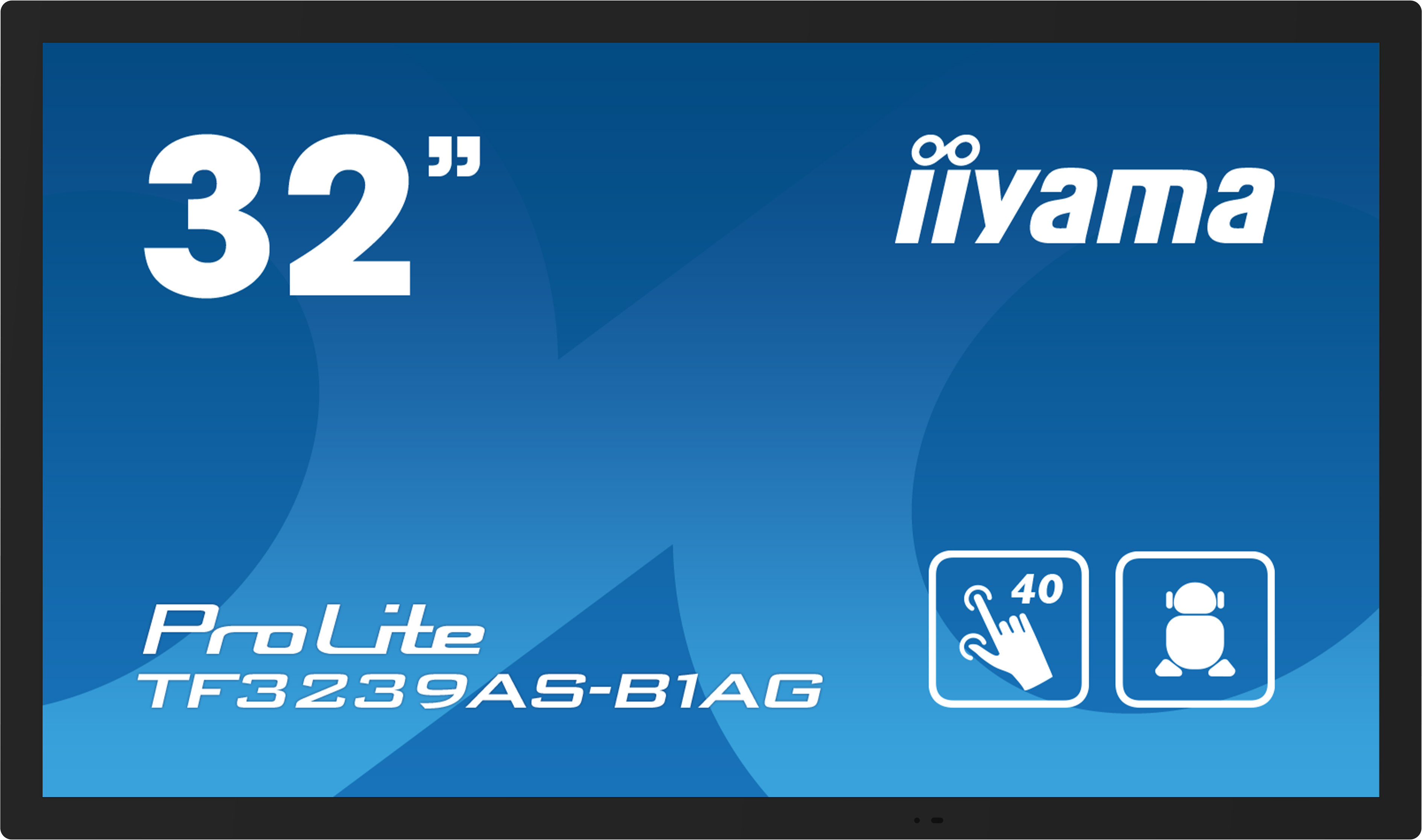 iiyama TF3239AS-B1AG skilte display Digital fladpaneldisplay 80 cm (31.5") LED 500 cd/m² 2.4K Ultra HD Sort Berøringsskærm Indbygget processer Android 24/7