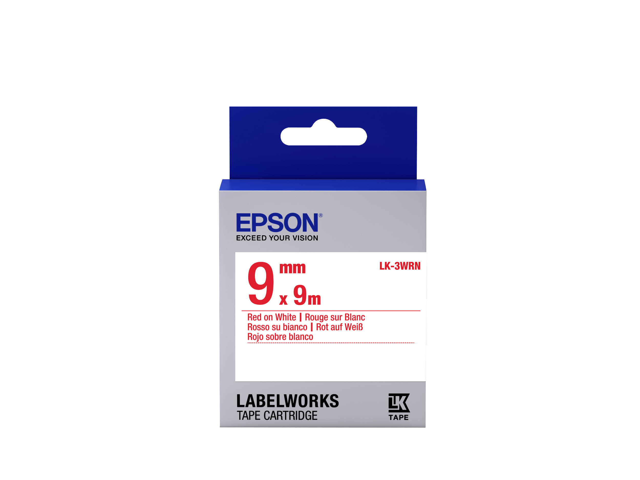 Epson LK-3WRN etiketbånd Rød på hvid