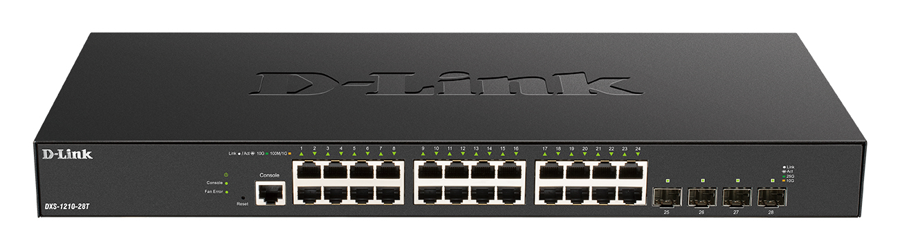 D-Link DXS-1210-28T netværksswitch Administreret L2/L3 10G Ethernet (100/1000/10000) 1U Sort