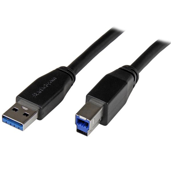 StarTech.com USB3SAB5M USB-kabel USB 3.2 Gen 1 (3.1 Gen 1) 5 m USB A USB B Sort