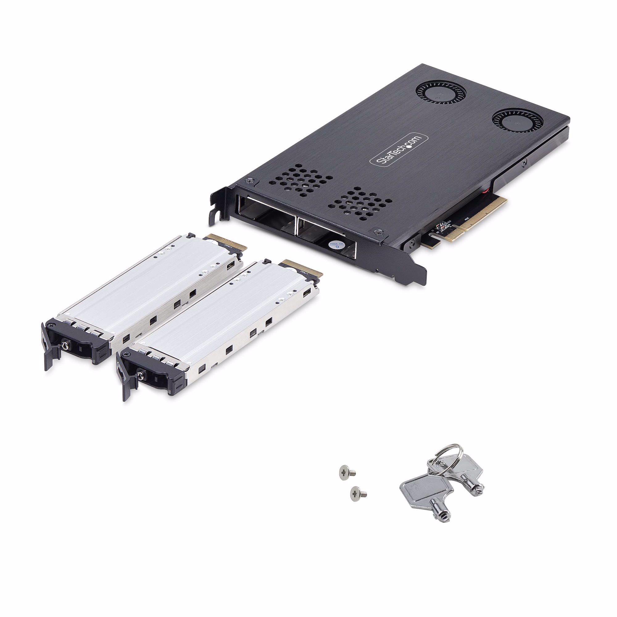 StarTech.com 2M2-REMOVABLE-PCIE drive bay panel Motherboard Sort