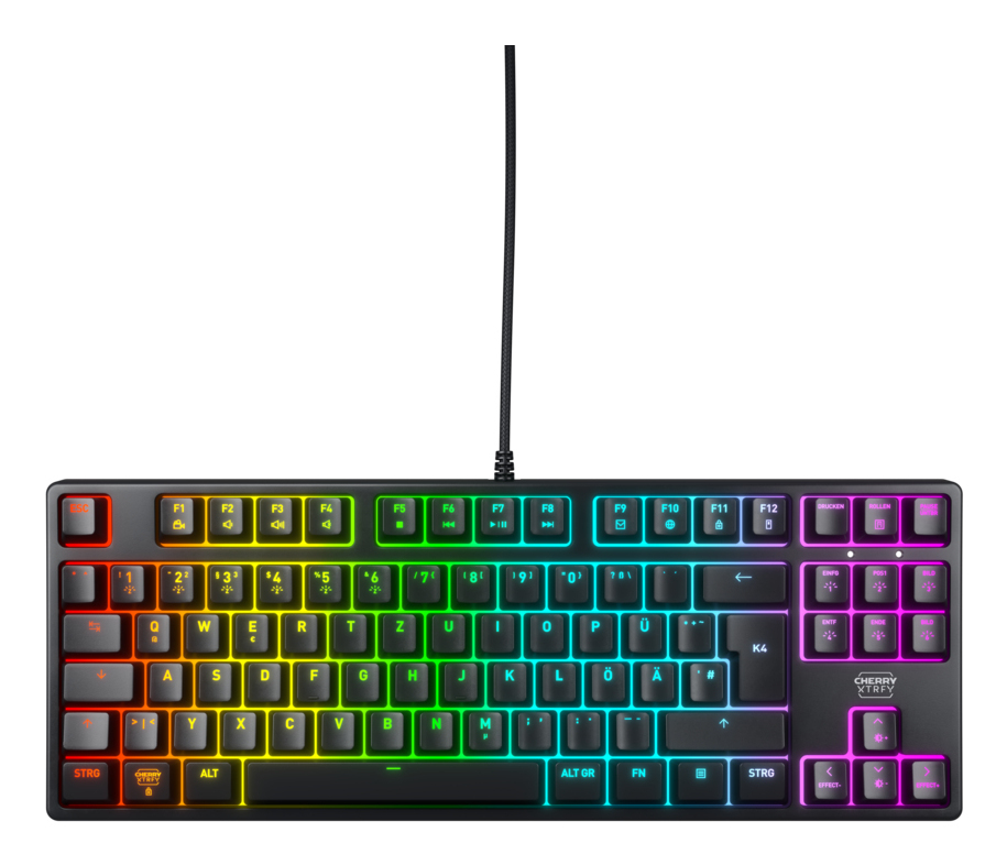 CHERRY K4V2 TKL tastatur Spil USB QWERTZ Tysk Sort