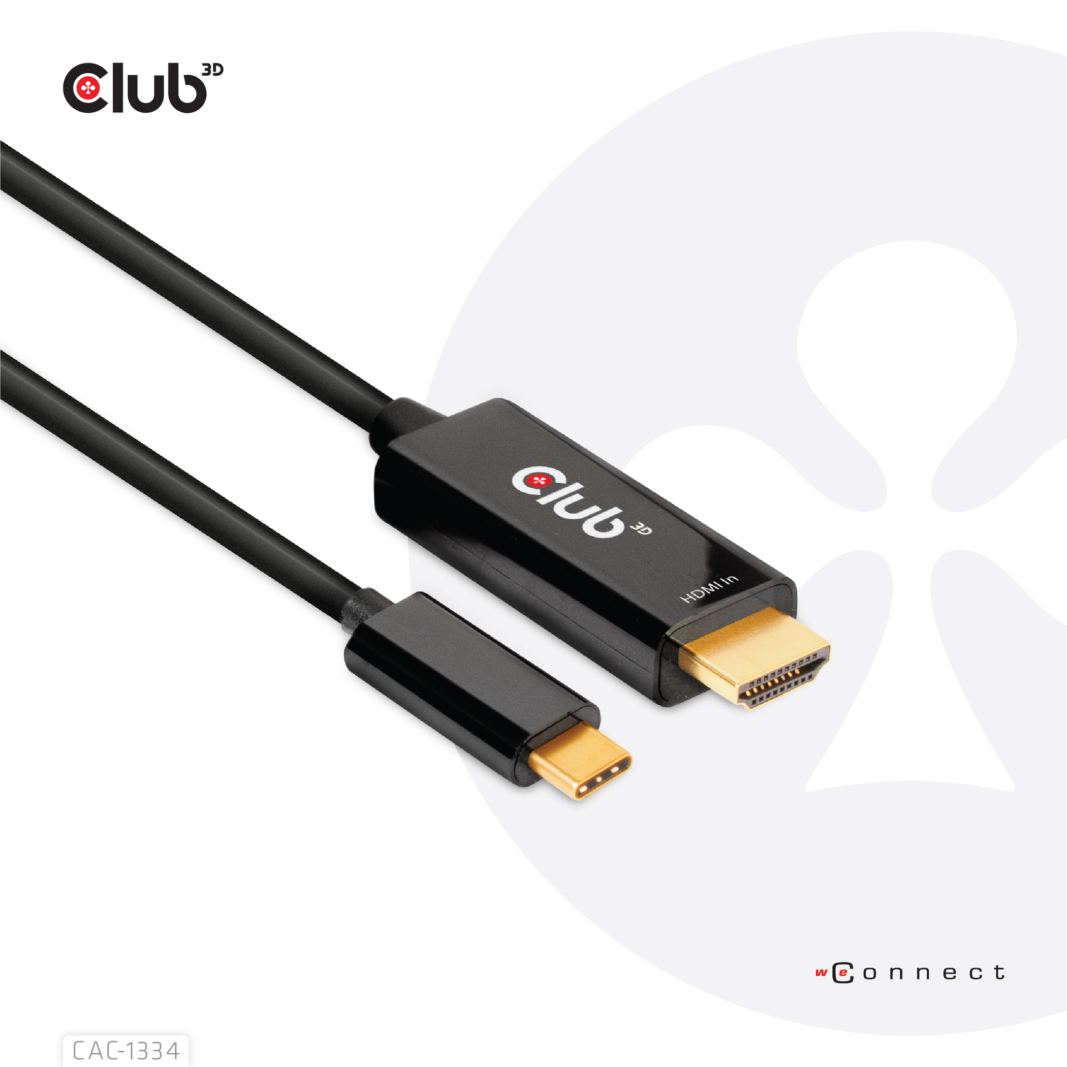 CLUB3D CAC-1334 videokabel adapter 1,8 m HDMI Type A (Standard) USB Type-C Sort