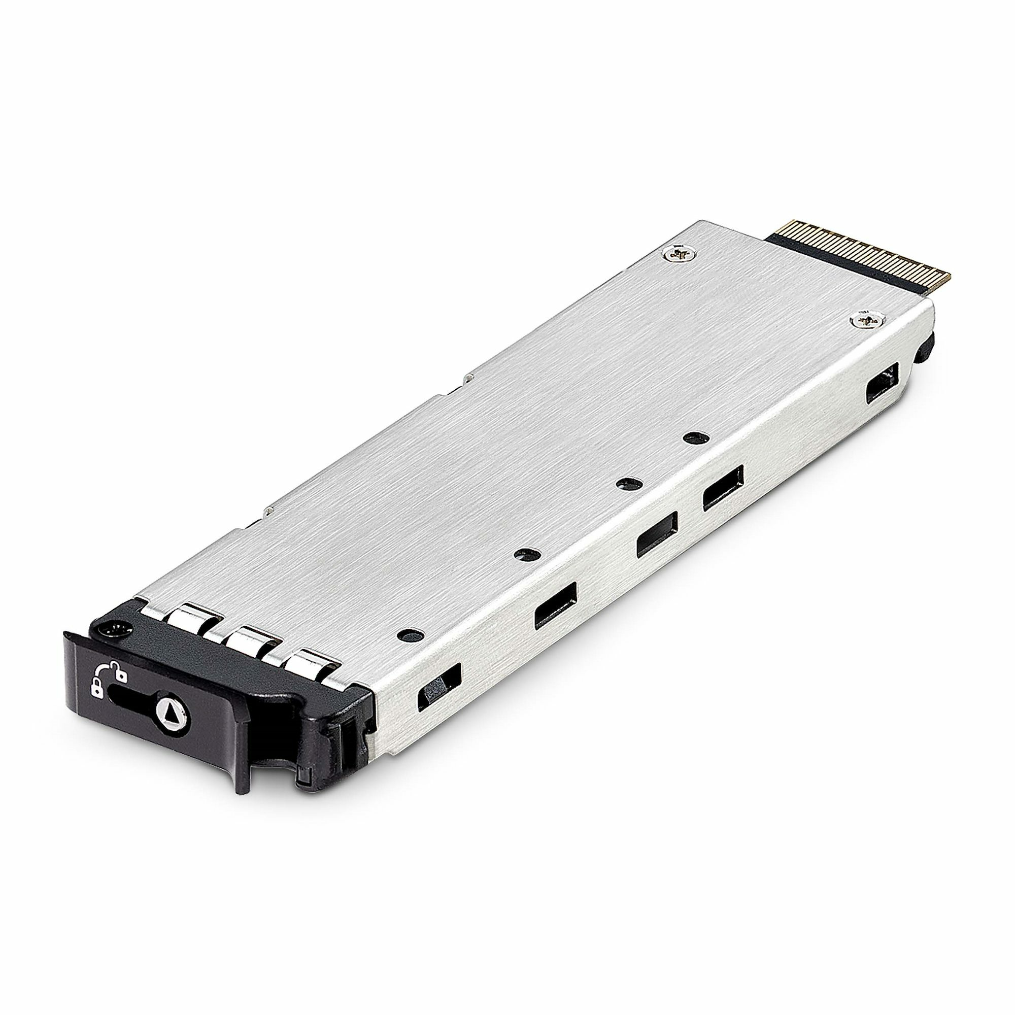StarTech.com TR-M2-REMOVABLE-PCIE drive bay panel Opbevaring drev bakke Sort, Sølv