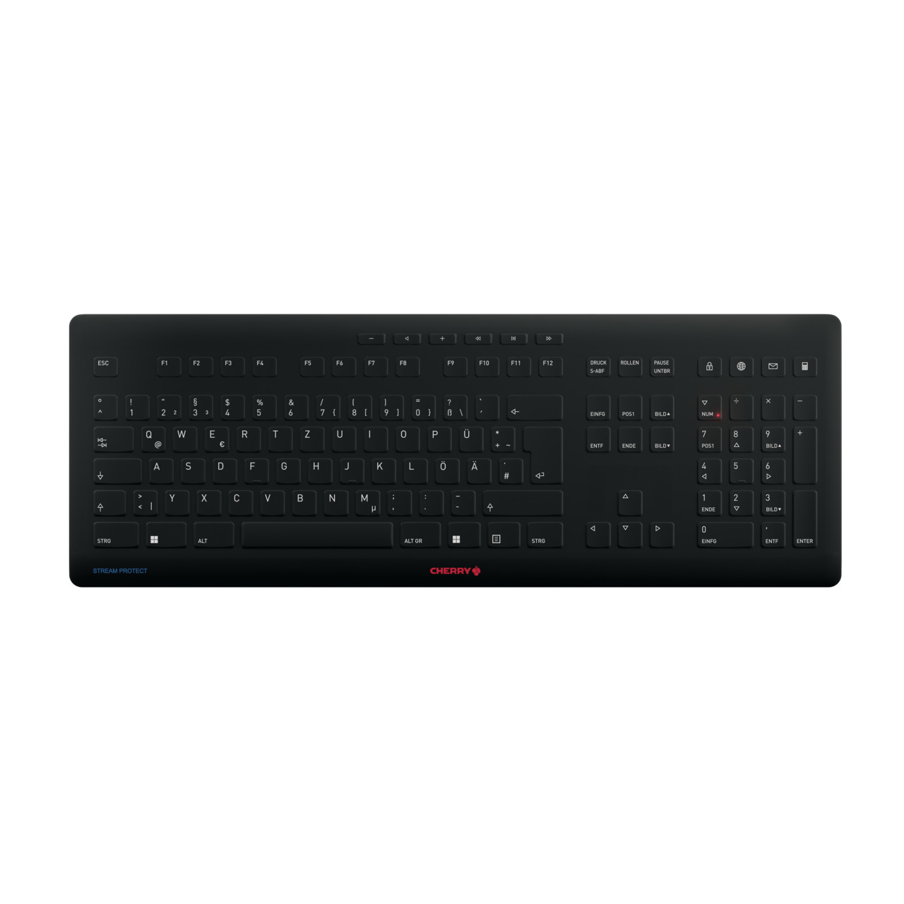 CHERRY Stream tastatur Universel RF trådløs + USB QWERTZ Tysk Sort