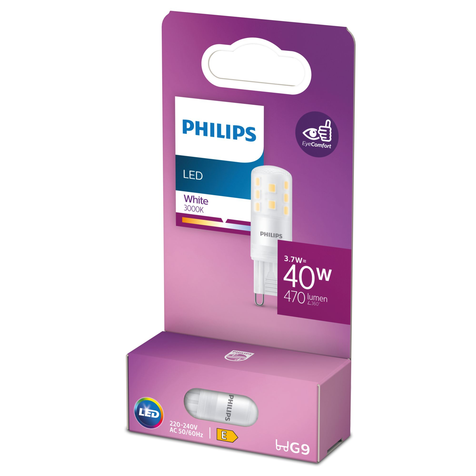 Philips 8720169301719 LED-lampe Klar hvid 3000 K 3,7 W G9 E