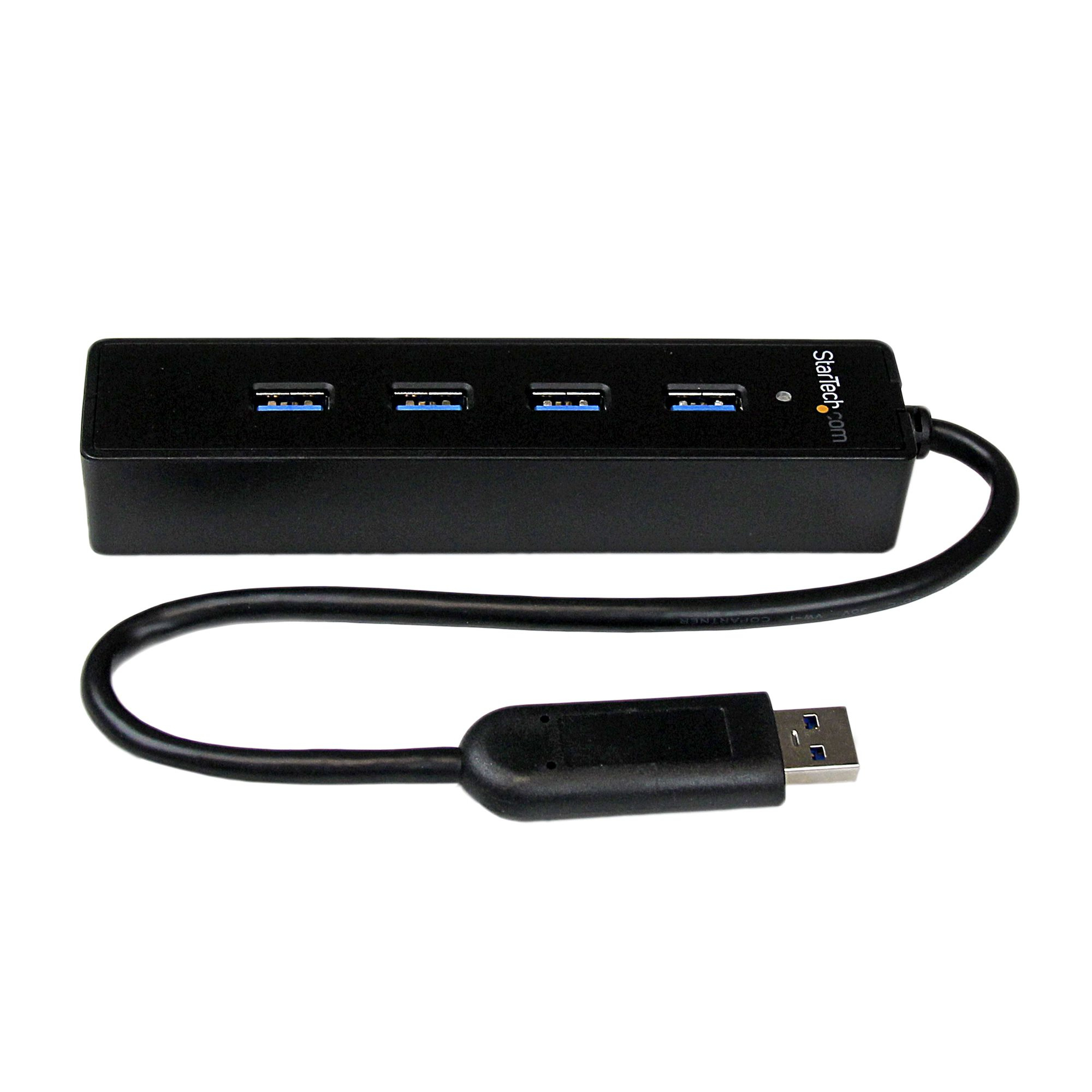 StarTech.com ST4300PBU3 interface hub USB 3.2 Gen 1 (3.1 Gen 1) Type-A 5000 Mbit/s Sort