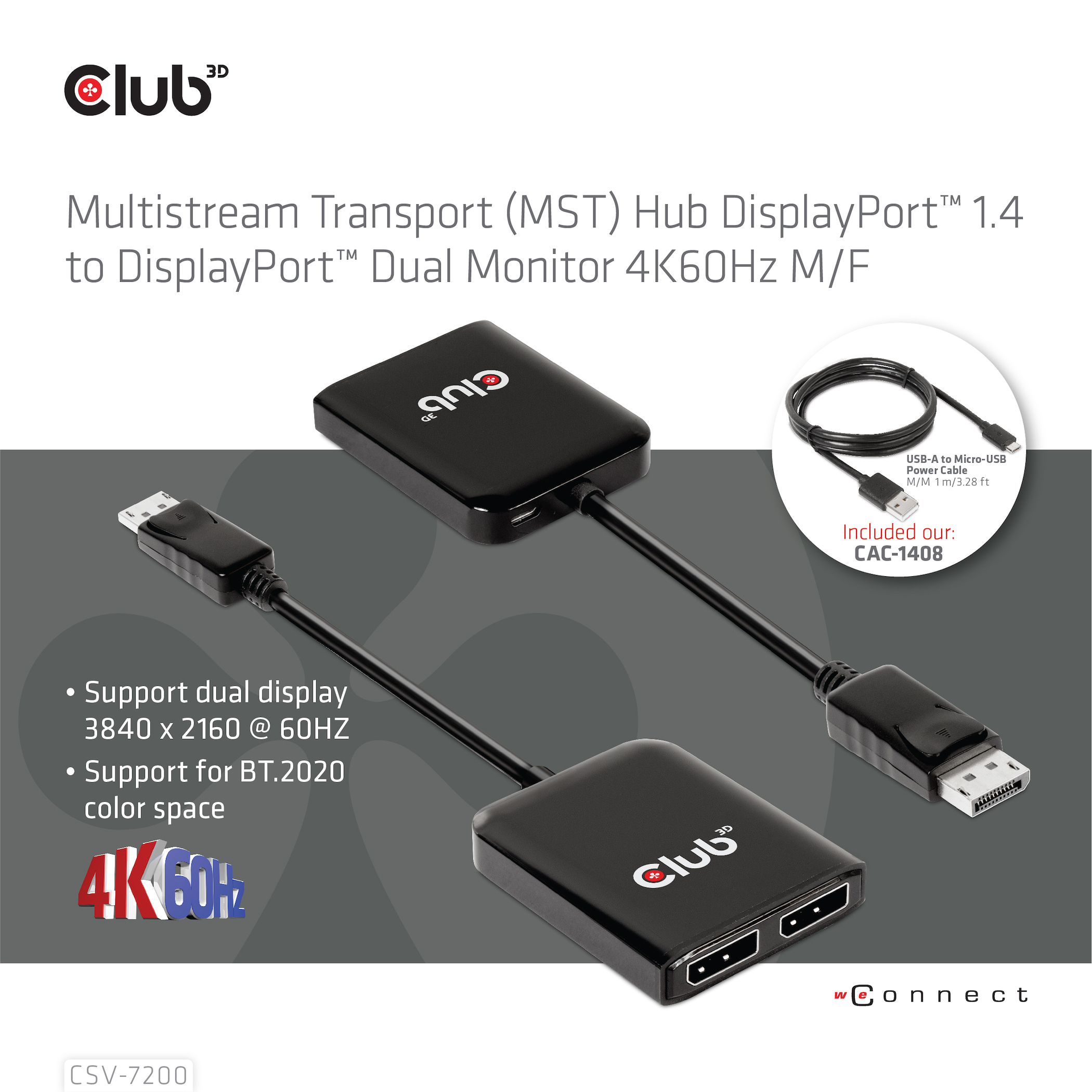 CLUB3D CSV-7220 videokabel adapter 1 m DisplayPort HDMI + DisplayPort Grå