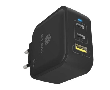 ICY BOX IB-PS1030-PD oplader til mobil enhed Universel Sort Vekselstrøm Hurtig opladning Indendørs