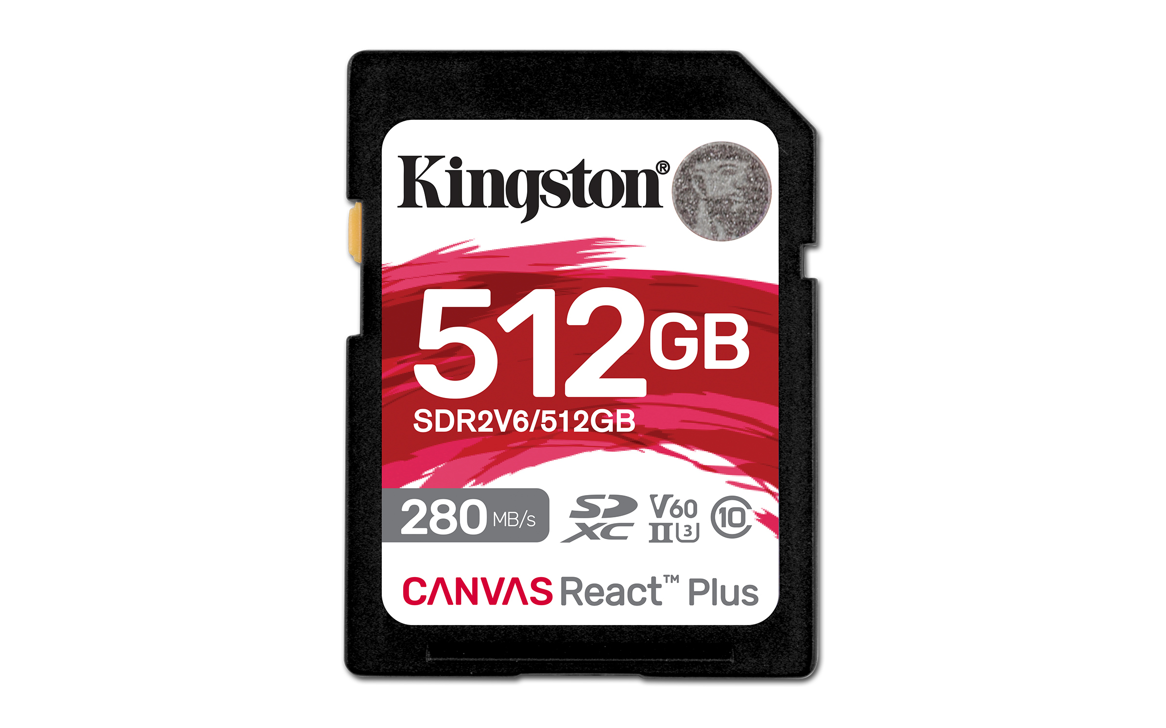Kingston Technology 512 GB Canvas React Plus SDXC UHS-II 280R/150W U3 V60 til fuld HD/4K