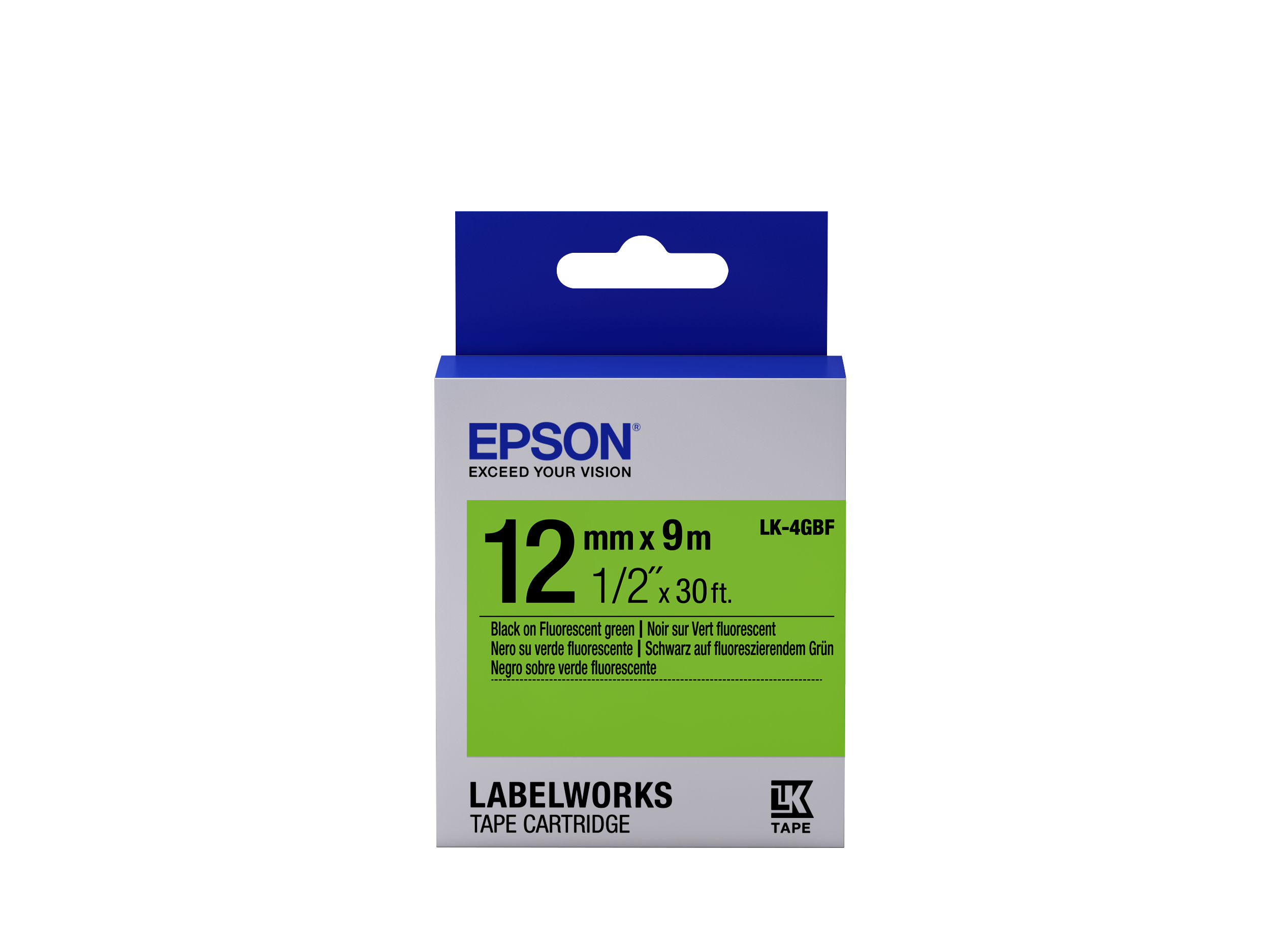 Epson LK-4GBF etiketbånd Sort på grøn