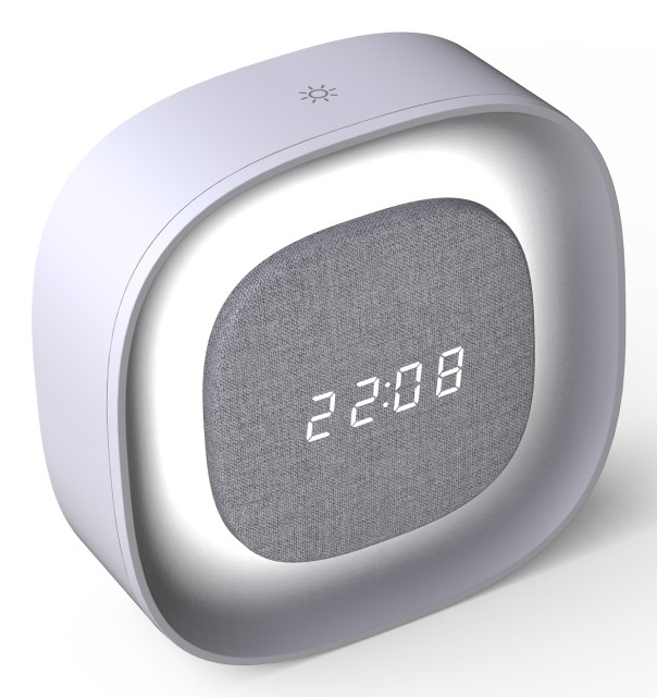 Techly IC-CLOCK-56WH vækkeur Digital alarmur Grå, Hvid