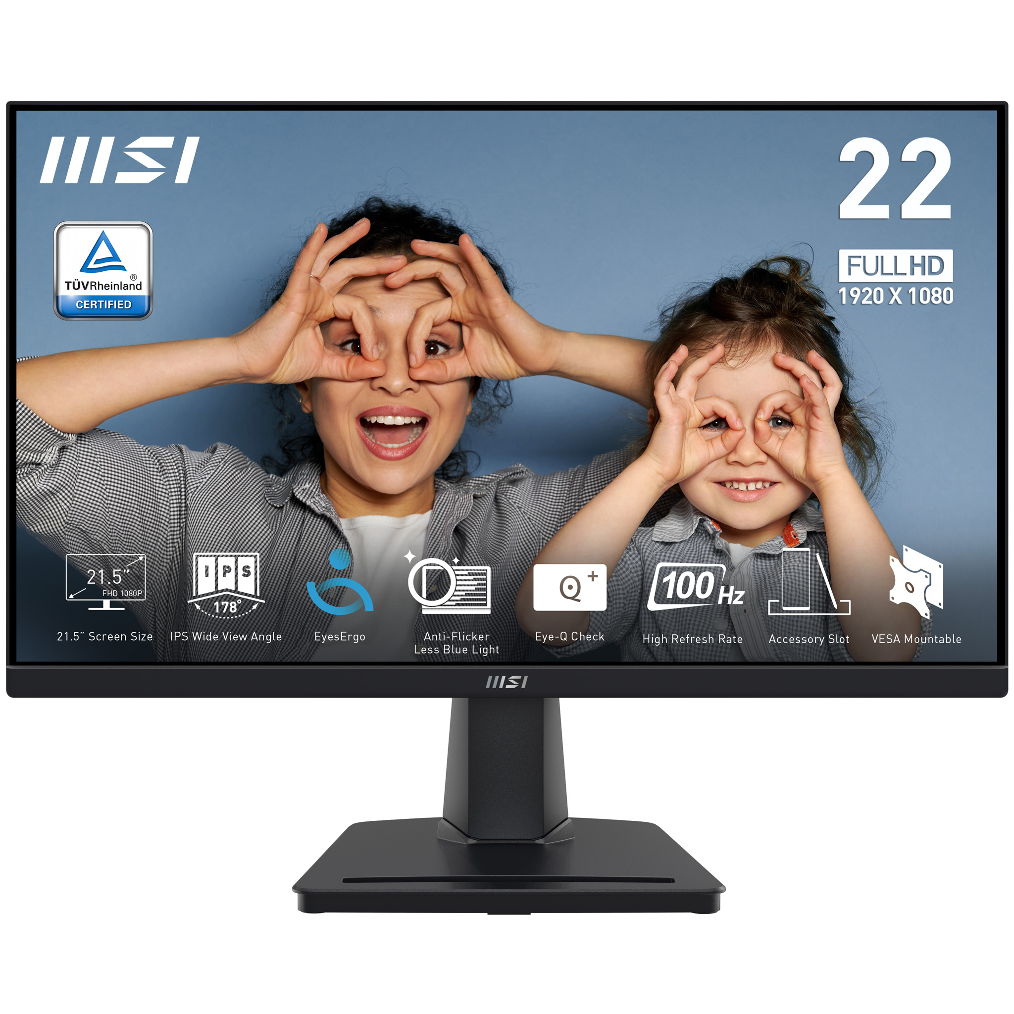 MSI PRO MP225 computerskærm 54,6 cm (21.5") 1920 x 1080 pixel Fuld HD LED Sort