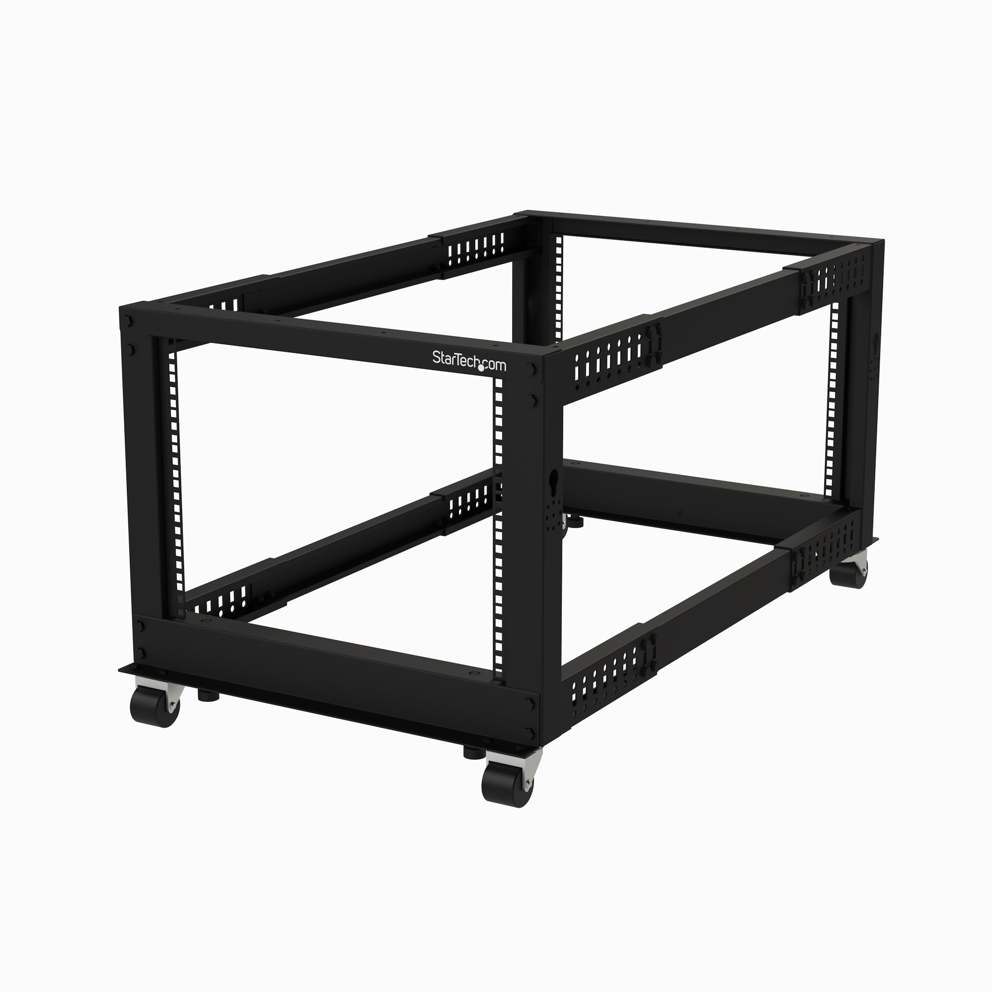 StarTech.com 4POSTRACK8U stativ 8U Fritstående reol Sort