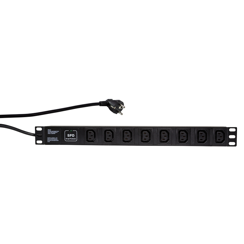 LogiLink PDU8A01 strømforsyningsenhed (PDU) 8 AC stikkontakt(er) 1U Sort
