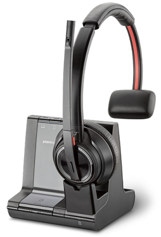 POLY W8210-M, MSFT Headset Trådløs Kontor/Callcenter Bluetooth Sort