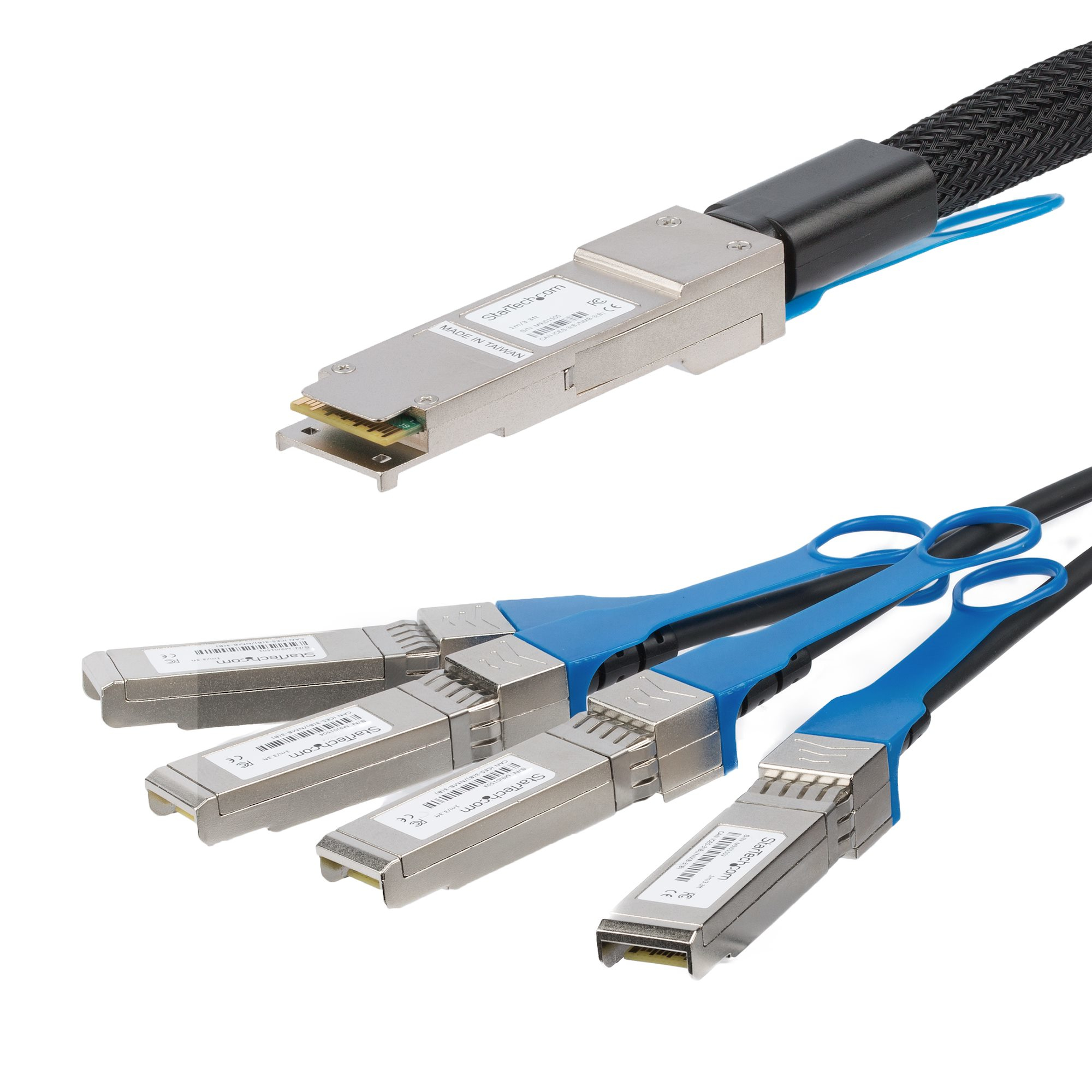 StarTech.com QSFP4SFPPC1M InfiniBand og fiberoptisk kabel 1 m QSFP+ 4x SFP+ Sort