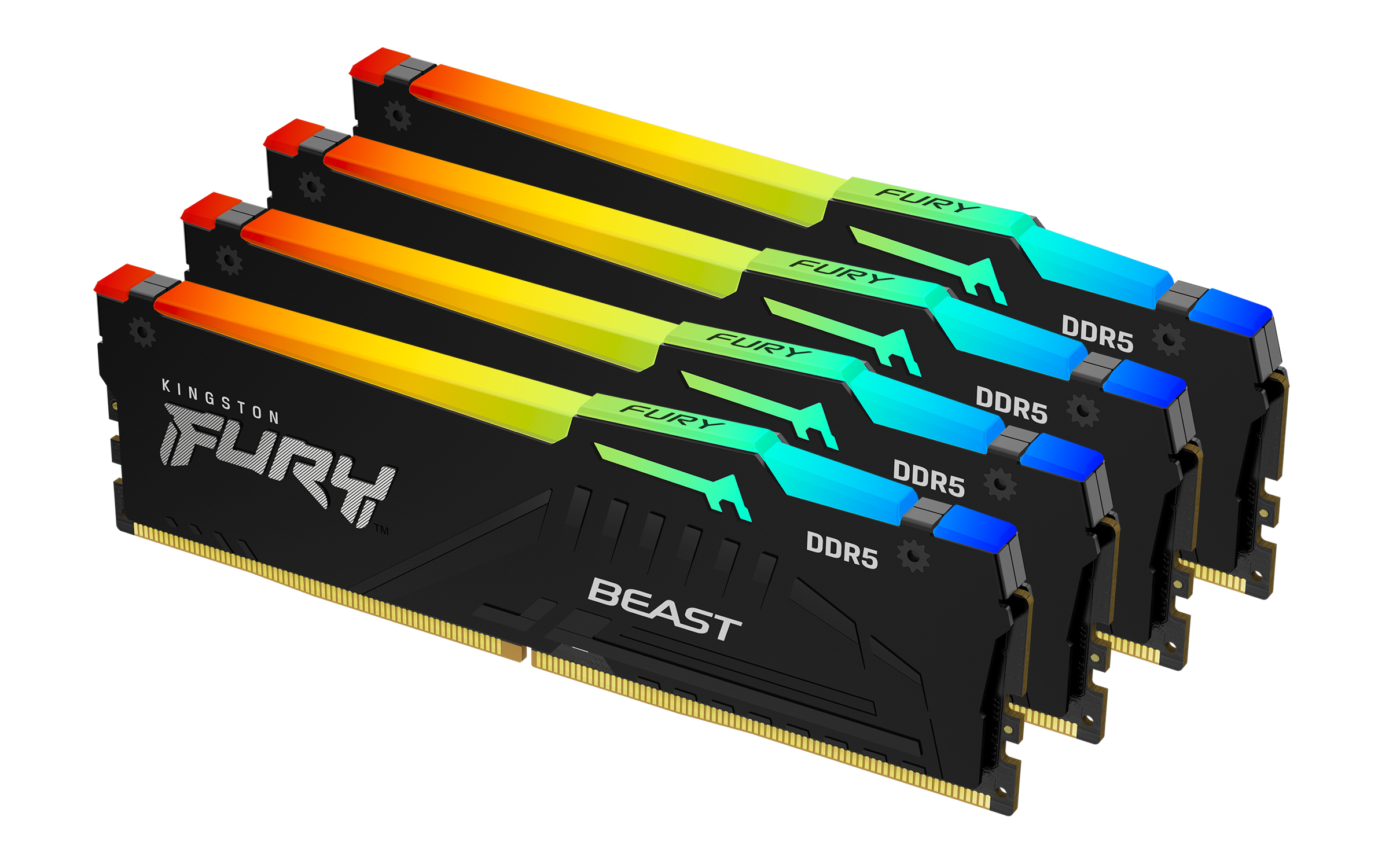 Kingston Technology FURY Beast 128 GB 5600 MT/s DDR5 CL40 DIMM (sæt med 4) RGB XMP