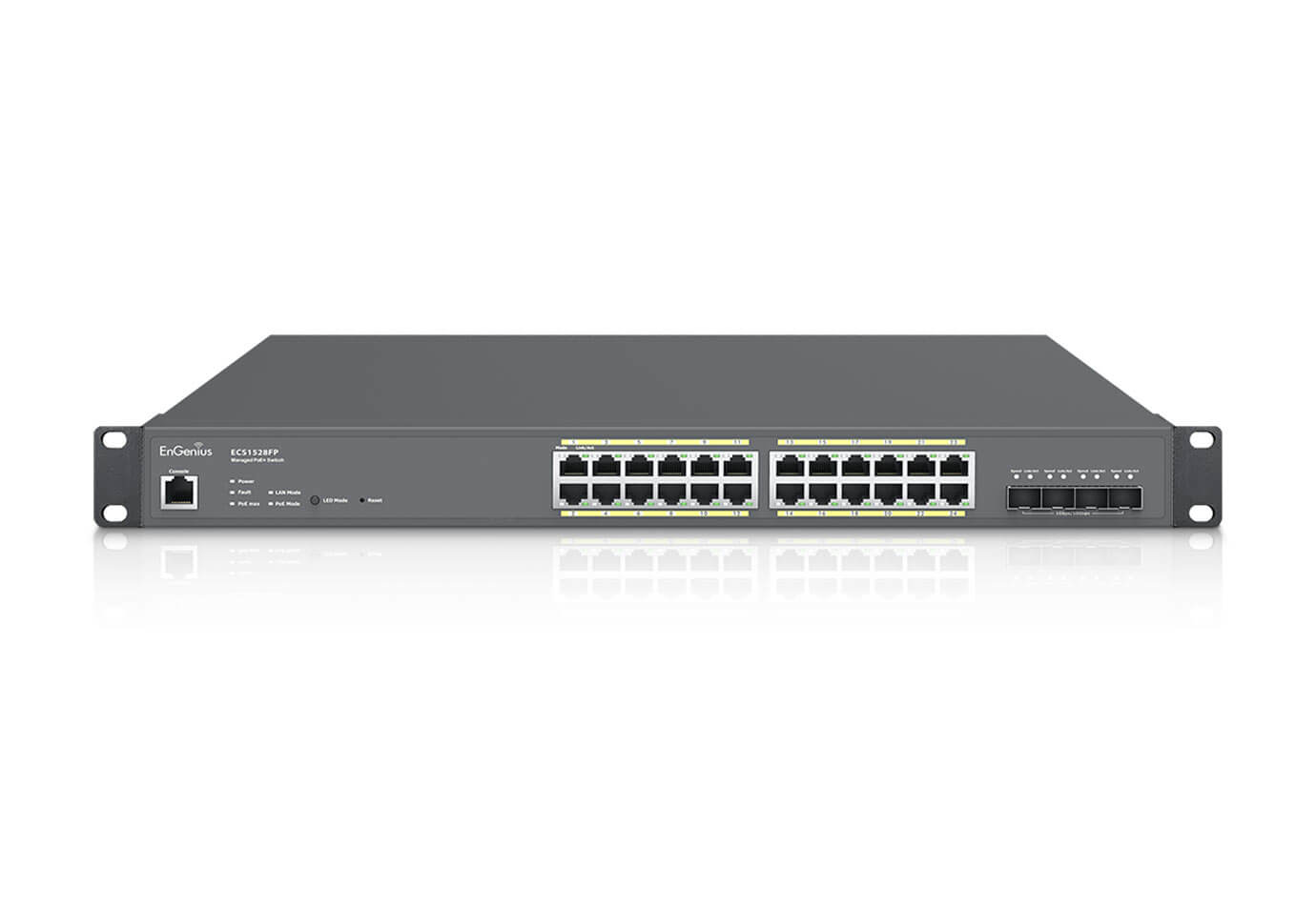 EnGenius ECS1528FP netværksswitch Administreret L2 Gigabit Ethernet (10/100/1000) Strøm over Ethernet (PoE) 1U Sort