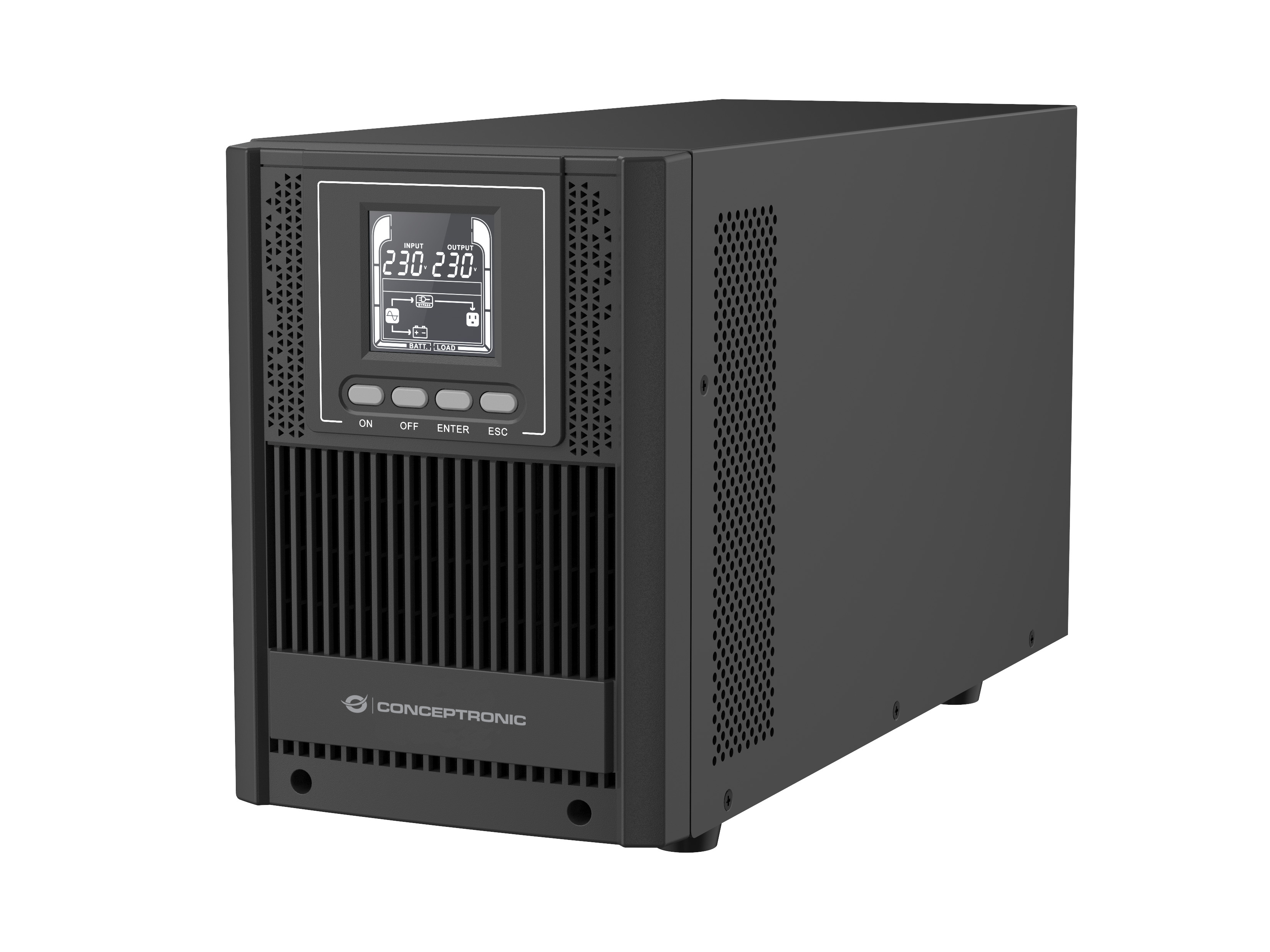 Conceptronic ZEUS52ES2K UPS-enhed Dobbeltkonvertering (online) 2 kVA 1800 W 4 AC stikkontakt(er)