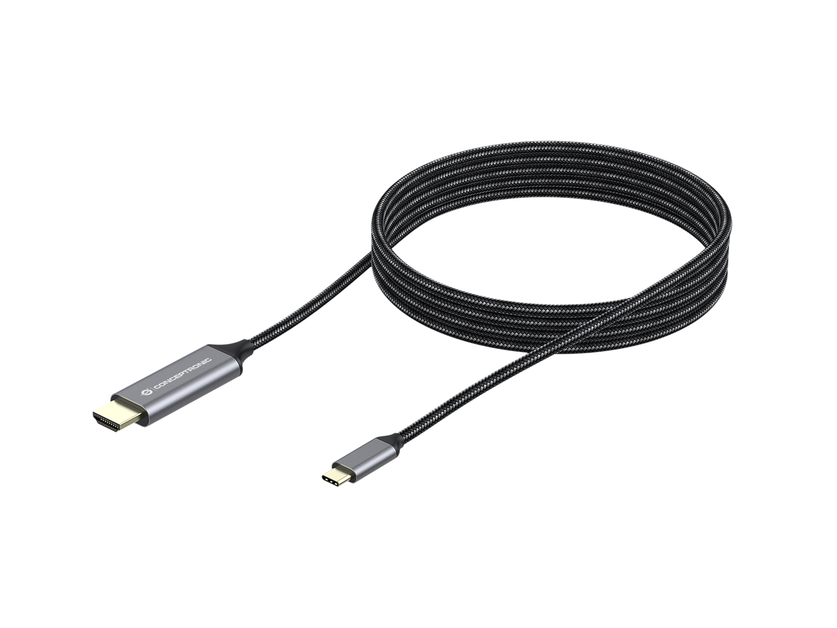 Conceptronic ABBY10G videokabel adapter 2 m USB Type-C HDMI Grå